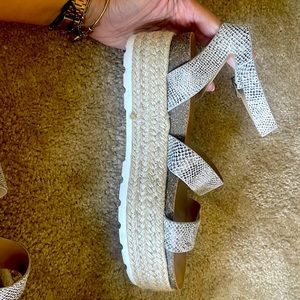 Size 11 faux snake skin sandals .